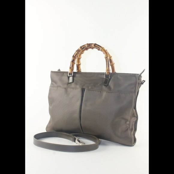 Gucci Green Leather 2way Bamboo 7GK1129K - Picture 2 of 10